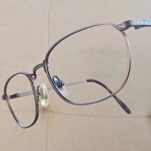 Vintage Fossil Eyeglasses Frame Brown Tone Metal SHORT BLOCK Glasses Eyewear